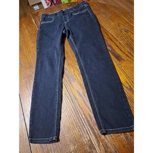 Missy Small Indigo River Blues Elastic Waist Leggings Jeggings Pull On Pants